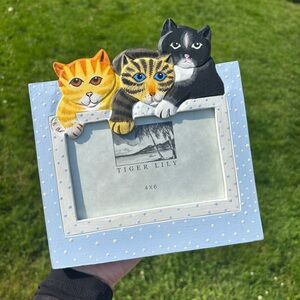 Tiger Lily 4X6 Painted Wood Cat Picture Frame